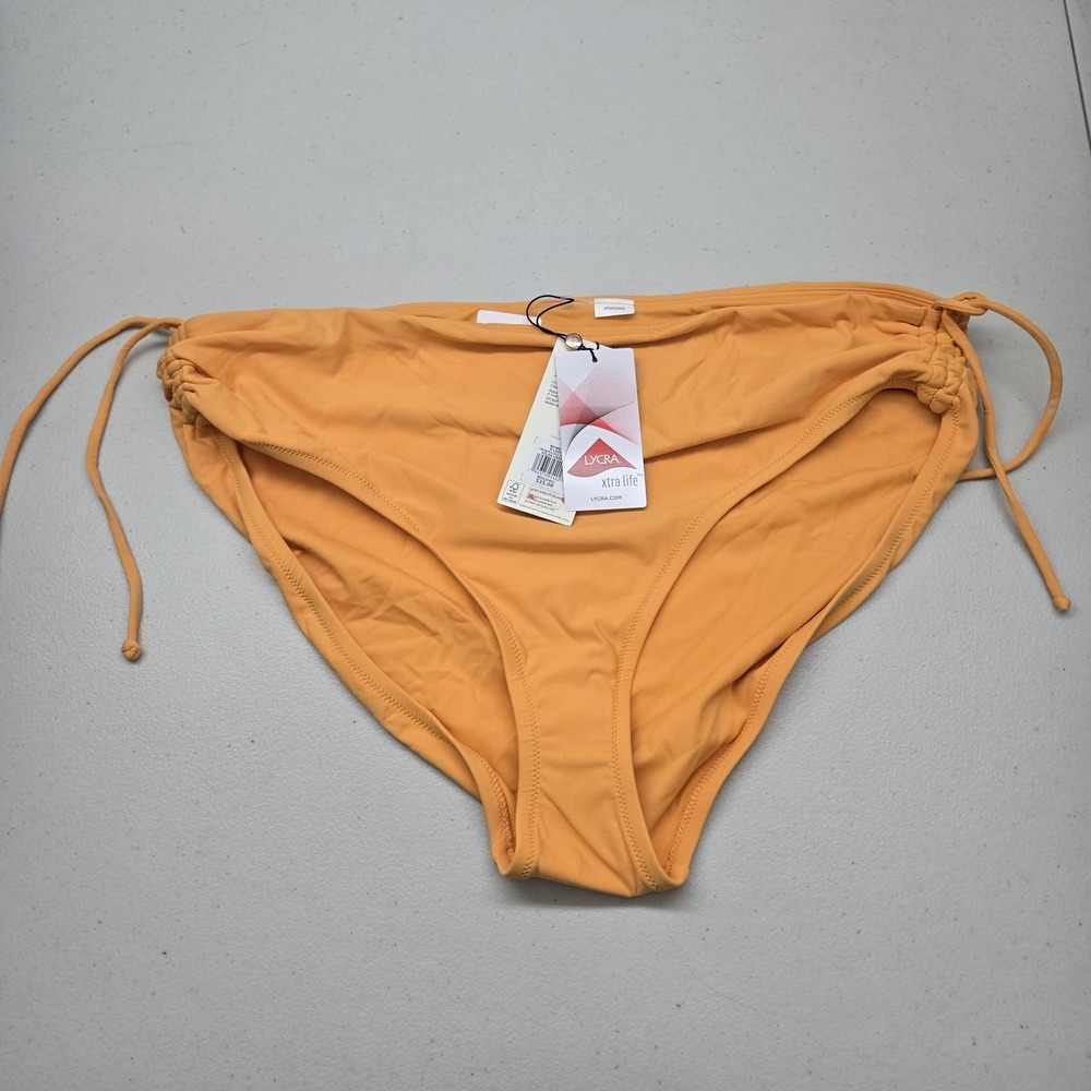 Calia‎ Women Swimwear X-LARGE Solar Orange Bikini Bottom Ruched NWT